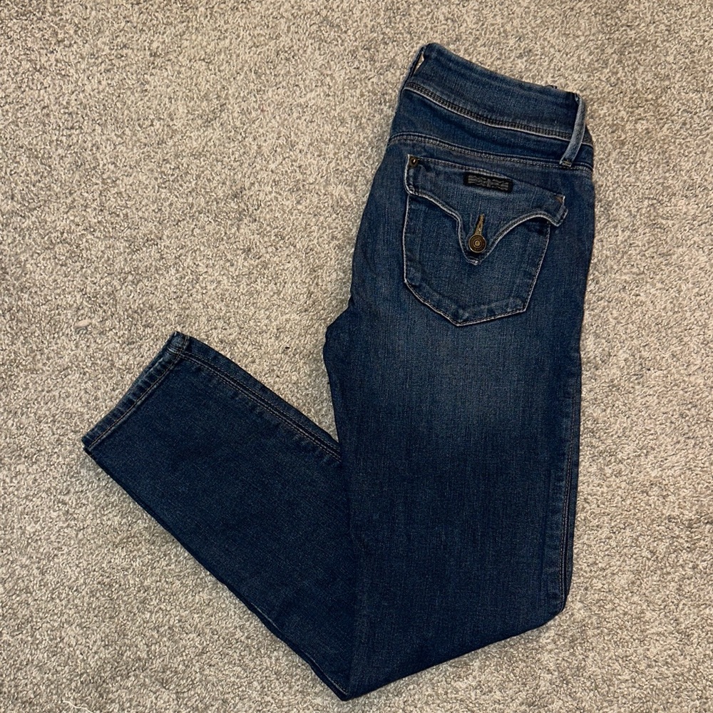Hudson Low to Mid Waist Collin Skinny Jeans - Dark Blue Denim